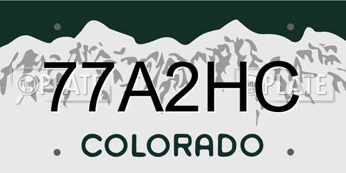 77A2HC Colorado License Plate