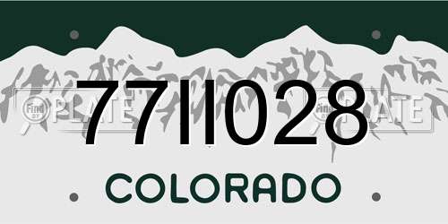 77II028 Colorado License Plate