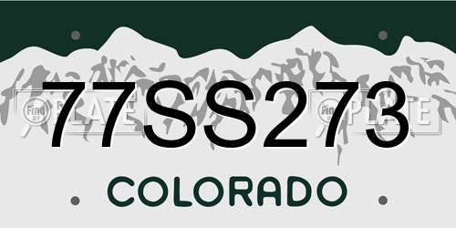 77SS273 Colorado License Plate