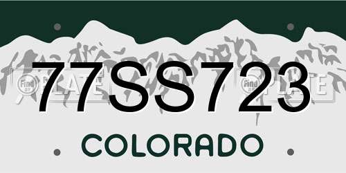 77SS723 Colorado License Plate