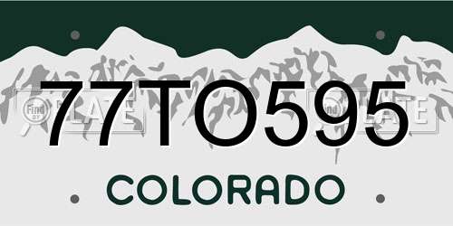 77TO595 Colorado License Plate