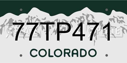 77TP471 Colorado License Plate