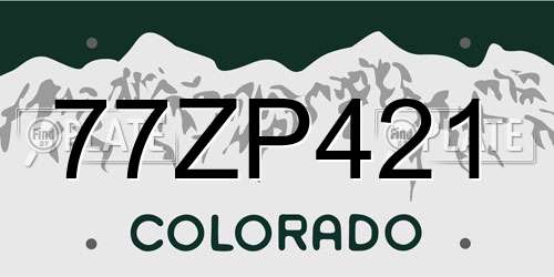 77ZP421 Colorado License Plate