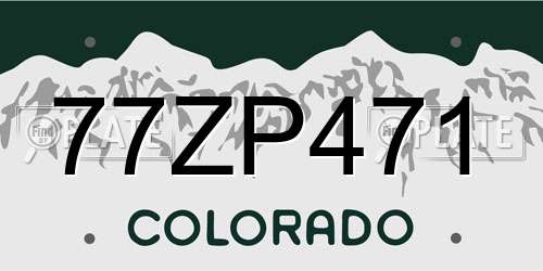 77ZP471 Colorado License Plate