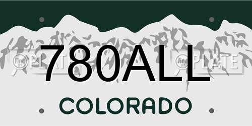 780ALL Colorado License Plate