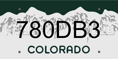 780DB3 Colorado License Plate