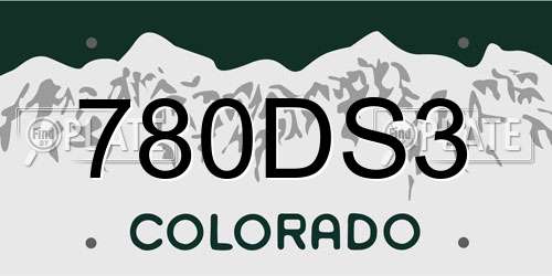 780DS3 Colorado License Plate