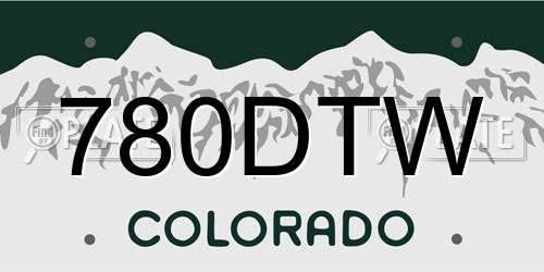 780DTW Colorado License Plate