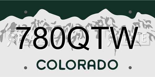 780QTW Colorado License Plate