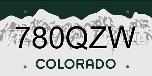 780QZW Colorado License Plate