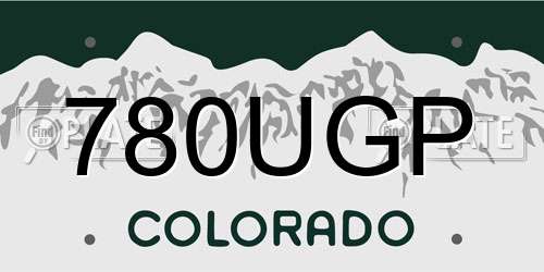 780UGP Colorado License Plate
