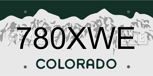 780XWE Colorado License Plate