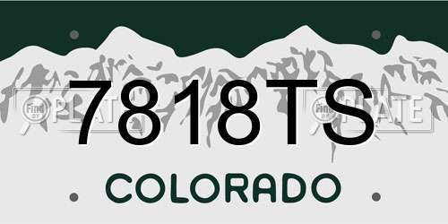 7818TS Colorado License Plate