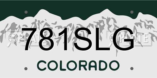 781SLG Colorado License Plate