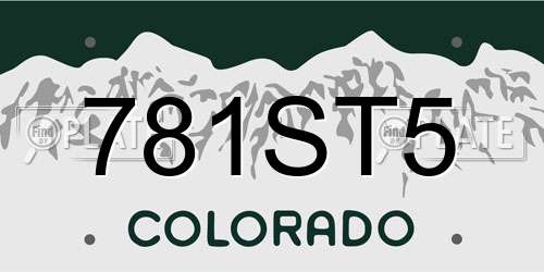 781ST5 Colorado License Plate