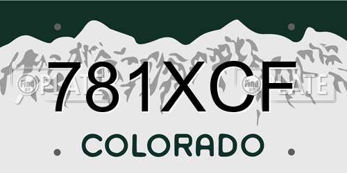 781XCF Colorado License Plate