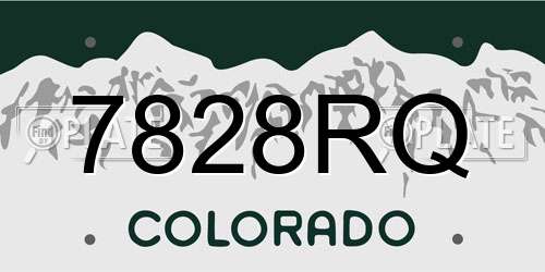 7828RQ Colorado License Plate