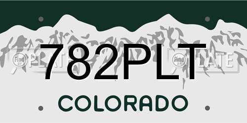 782PLT Colorado License Plate