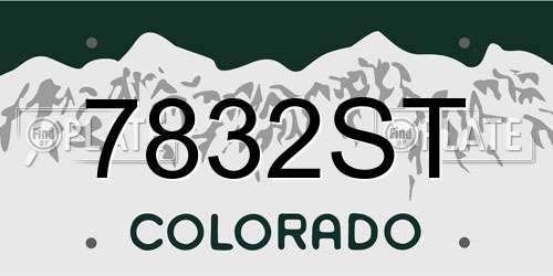 7832ST Colorado License Plate