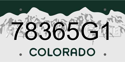 78365G1 Colorado License Plate