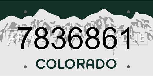 7836861 Colorado License Plate