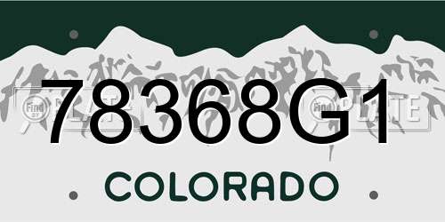 78368G1 Colorado License Plate