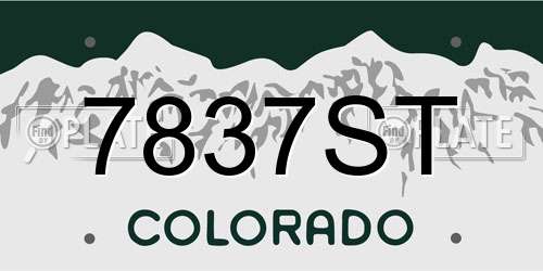 7837ST Colorado License Plate