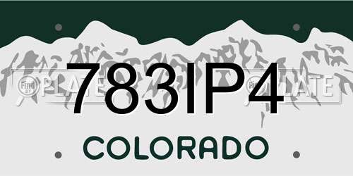 783IP4 Colorado License Plate