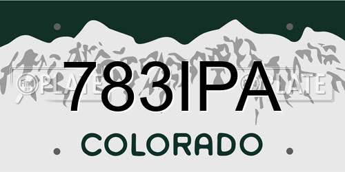783IPA Colorado License Plate