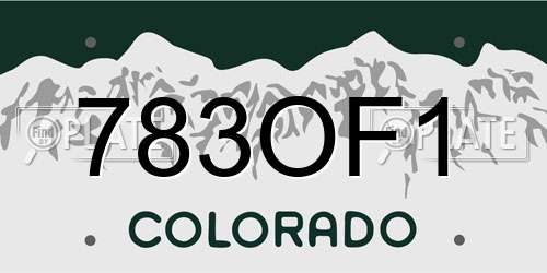 783OF1 Colorado License Plate