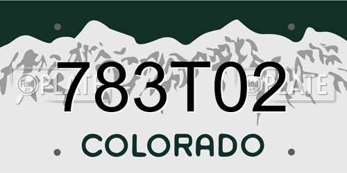 783T02 Colorado License Plate