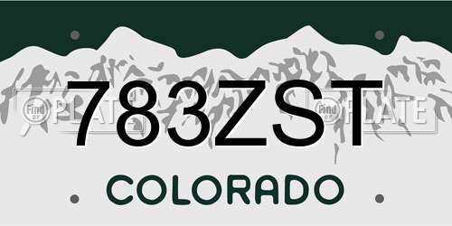 783ZST Colorado License Plate