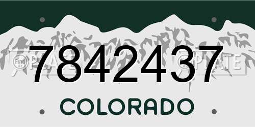 7842437 Colorado License Plate