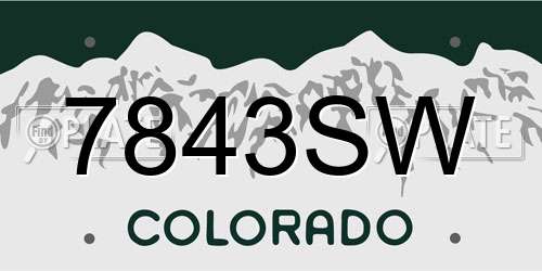 7843SW Colorado License Plate