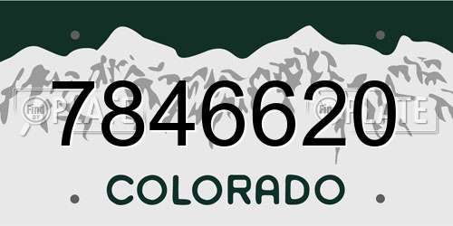 7846620 Colorado License Plate