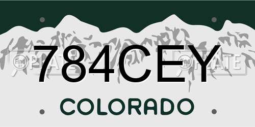 784CEY Colorado License Plate