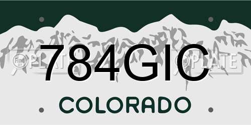 784GIC Colorado License Plate