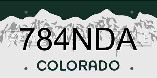 784NDA Colorado License Plate