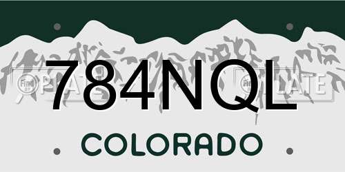 784NQL Colorado License Plate