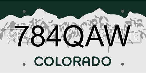 784QAW Colorado License Plate
