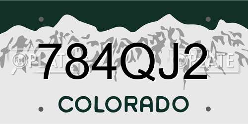 784QJ2 Colorado License Plate