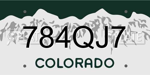 784QJ7 Colorado License Plate