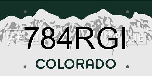 784RGI Colorado License Plate