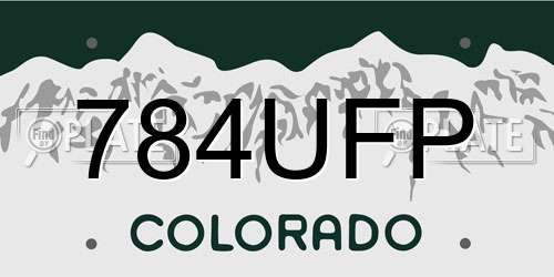 784UFP Colorado License Plate
