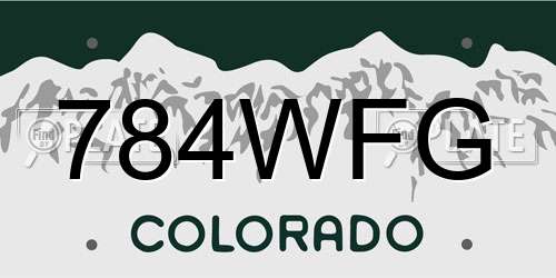 784WFG Colorado License Plate