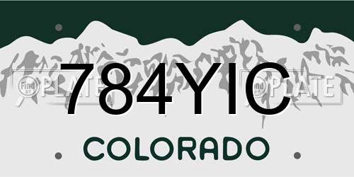 784YIC Colorado License Plate