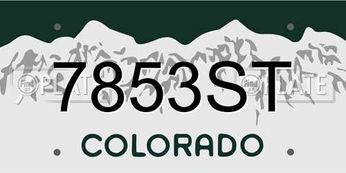 7853ST Colorado License Plate