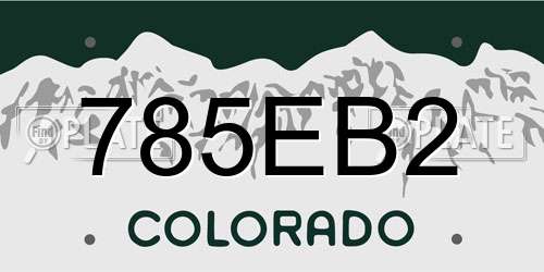 785EB2 Colorado License Plate