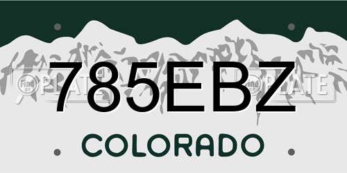 785EBZ Colorado License Plate