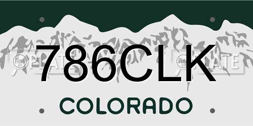786CLK Colorado License Plate